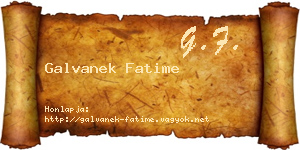 Galvanek Fatime névjegykártya